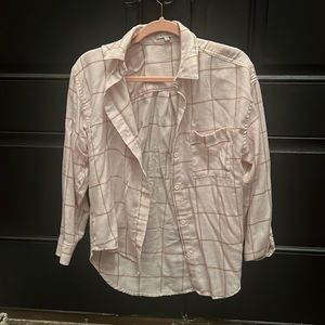 oversized plad button up